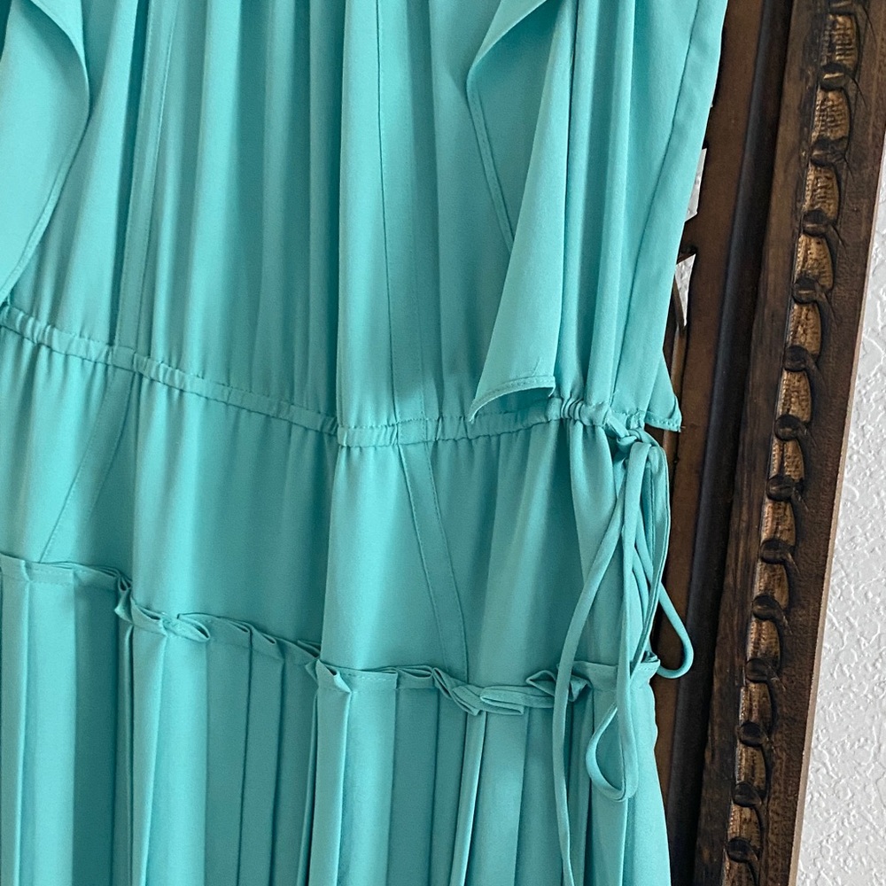 BCBGMaxAzria Teal Ruffle Dress - Picture 4 of 5
